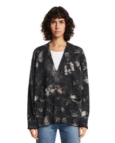 Gray Printed Cashmere Cardigan | PDP | Antonia