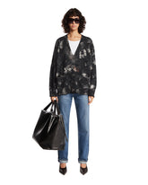Gray Printed Cashmere Cardigan | PDP | Antonia