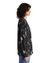 Gray Printed Cashmere Cardigan | PDP | Antonia