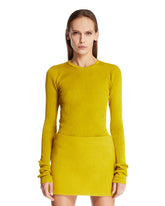 Ochre Yellow Ribbed Silk Top | PDP | Antonia