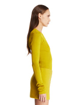 Ochre Yellow Ribbed Silk Top | PDP | Antonia