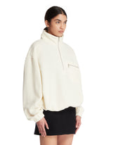 White Wool Fleece Sweater | PDP | Antonia