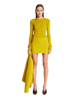 Ochre Yellow Wool Miniskirt | PDP | Antonia