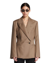 Beige Wool Hourglass Blazer | PDP | Antonia