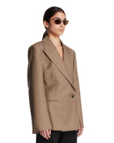 Beige Wool Hourglass Blazer | PDP | Antonia