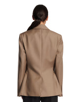 Beige Wool Hourglass Blazer | PDP | Antonia