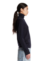 Maglione A Collo Alto In Lana Blu | PDP | Antonia