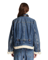 Levi's x Sacai Blue Denim Sherpa Jacket | PDP | Antonia