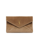 Beige Large Cassandre Envelope Pouch | PDP | Antonia