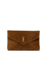 Brown Suede Large Cassandre Envelope Pouch - Feed RAKUTEN | PLP | Antonia