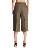 Brown Wool Culotte Trousers | PDP | Antonia