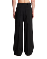 Black Fluid Wool Trousers | PDP | Antonia