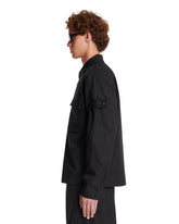 Black 1200018 Ghost Cotton Overshirt | PDP | Antonia