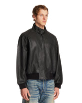 Black Leather Bomber Jacket | PDP | Antonia
