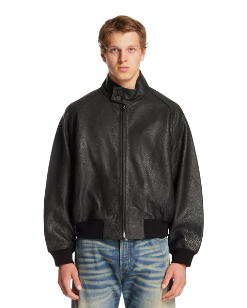 ジャケット・アウター STUDIO NICHOLSON LEATHER BOMBER JACKET Black Leather Bomber Jacket | STUDIO NICHOLSON - Antonia