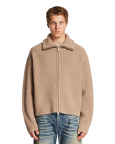 Beige Wool Zip Cardigan | PDP | Antonia
