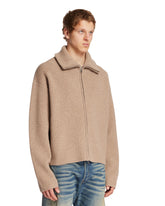 Cardigan In Lana Con Zip Beige | PDP | Antonia