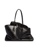 Brown Medium Croco Print Leather Passeggiata Bag | All | Antonia