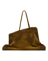 Green Suede Large Passeggiata Bag | PDP | Antonia