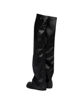Black Robin OTK Flat Thigh-High Boots | PDP | Antonia