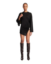 Black Viscose Mini Dress | PDP | Antonia