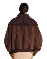 Brown Leather Bomber Jacket | PDP | Antonia