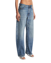 Blue Cotton Barrel Jeans | PDP | Antonia