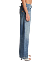 Blue Cotton Barrel Jeans | PDP | Antonia