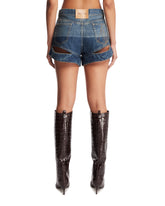 Blue Denim Cut-Out Shorts | PDP | Antonia