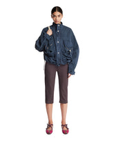 Purple Wool Capri Trousers | PDP | Antonia