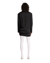 Black Draped Mini Dress with Jewel Embellishments | PDP | Antonia
