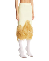 Yellow Feather Midi Skirt | PDP | Antonia