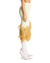 Yellow Feather Midi Skirt | PDP | Antonia