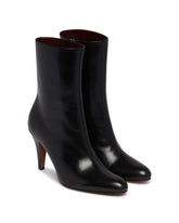 Black Ornella Leather Booties | PDP | Antonia