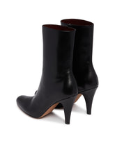 Black Ornella Leather Booties | PDP | Antonia