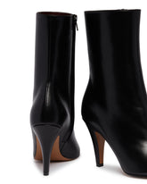 Black Ornella Leather Booties | PDP | Antonia