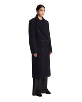 Blue Double-Breasted Wool Coat | PDP | Antonia