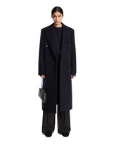 Blue Double-Breasted Wool Coat | PDP | Antonia