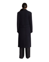 Blue Double-Breasted Wool Coat | PDP | Antonia