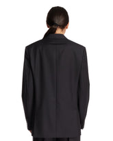Dark Blue Double-Breasted Wool Jacket | PDP | Antonia