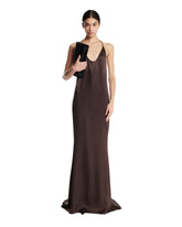 Brown Silk Long Dress | PDP | Antonia