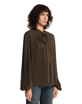 Camicia Lavalliere In Viscosa Marrone | PDP | Antonia