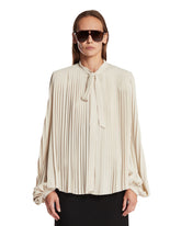 White Viscose Lavalliere Shirt | PDP | Antonia