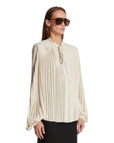 White Viscose Lavalliere Shirt | PDP | Antonia