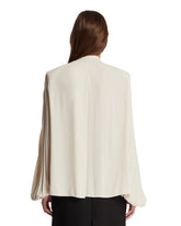White Viscose Lavalliere Shirt | PDP | Antonia