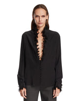 Black Silk Ruffled Shirt | PDP | Antonia