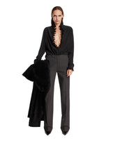 Black Silk Ruffled Shirt | PDP | Antonia