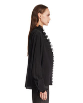 Black Silk Ruffled Shirt | PDP | Antonia