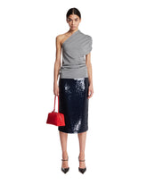 Blue Sequin Midi Skirt | PDP | Antonia