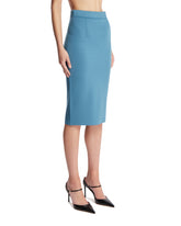 Gonna Midi In Viscosa Azzurra | PDP | Antonia